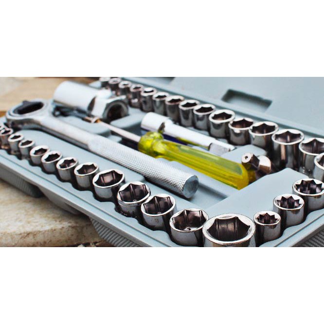 Kunci Socket Sok Shock Tool Kit Wrench Ring 40 Pcs Set