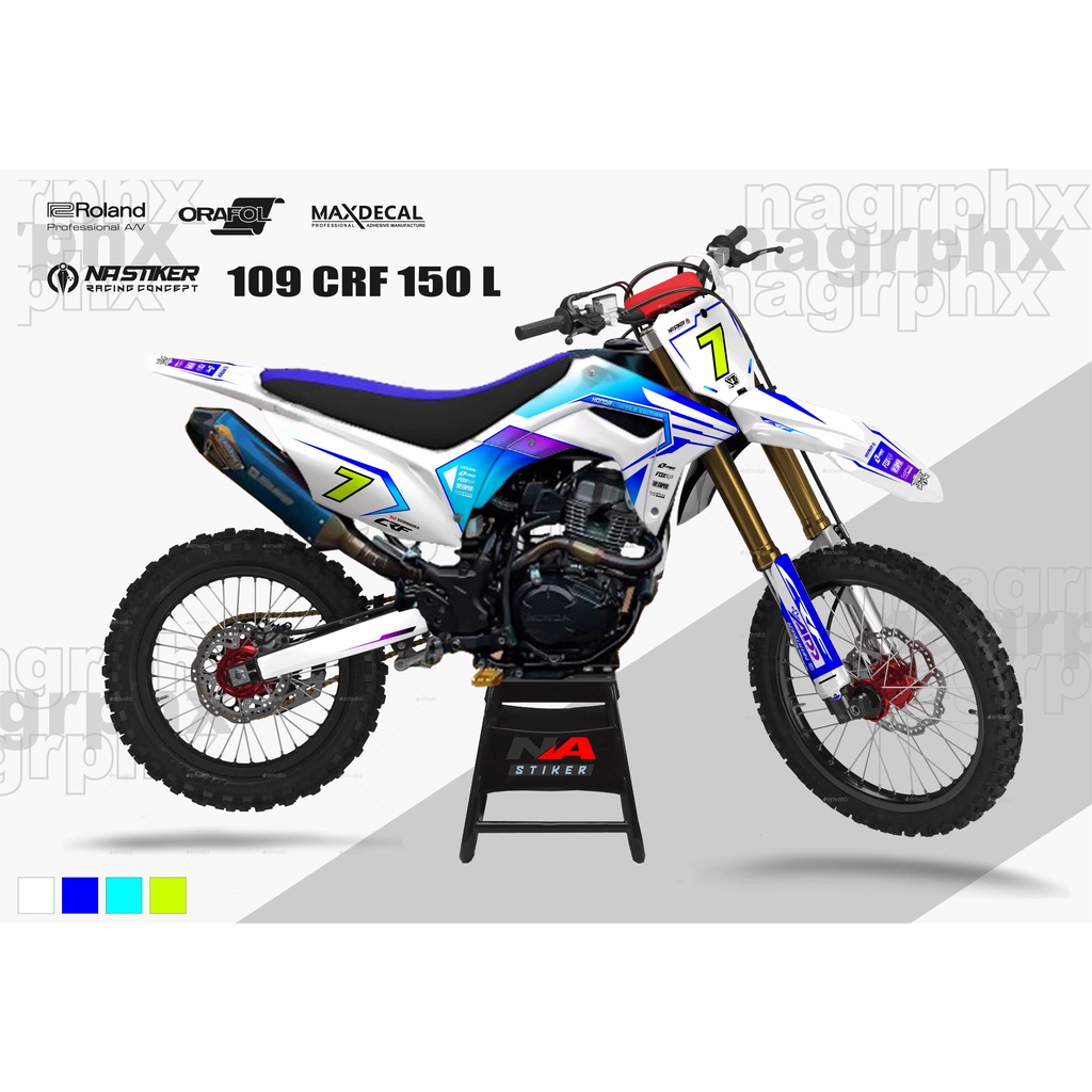 DECAL CRF PUTIH SIMPLE - DECAL CRF150L FULLBODY CRF-62