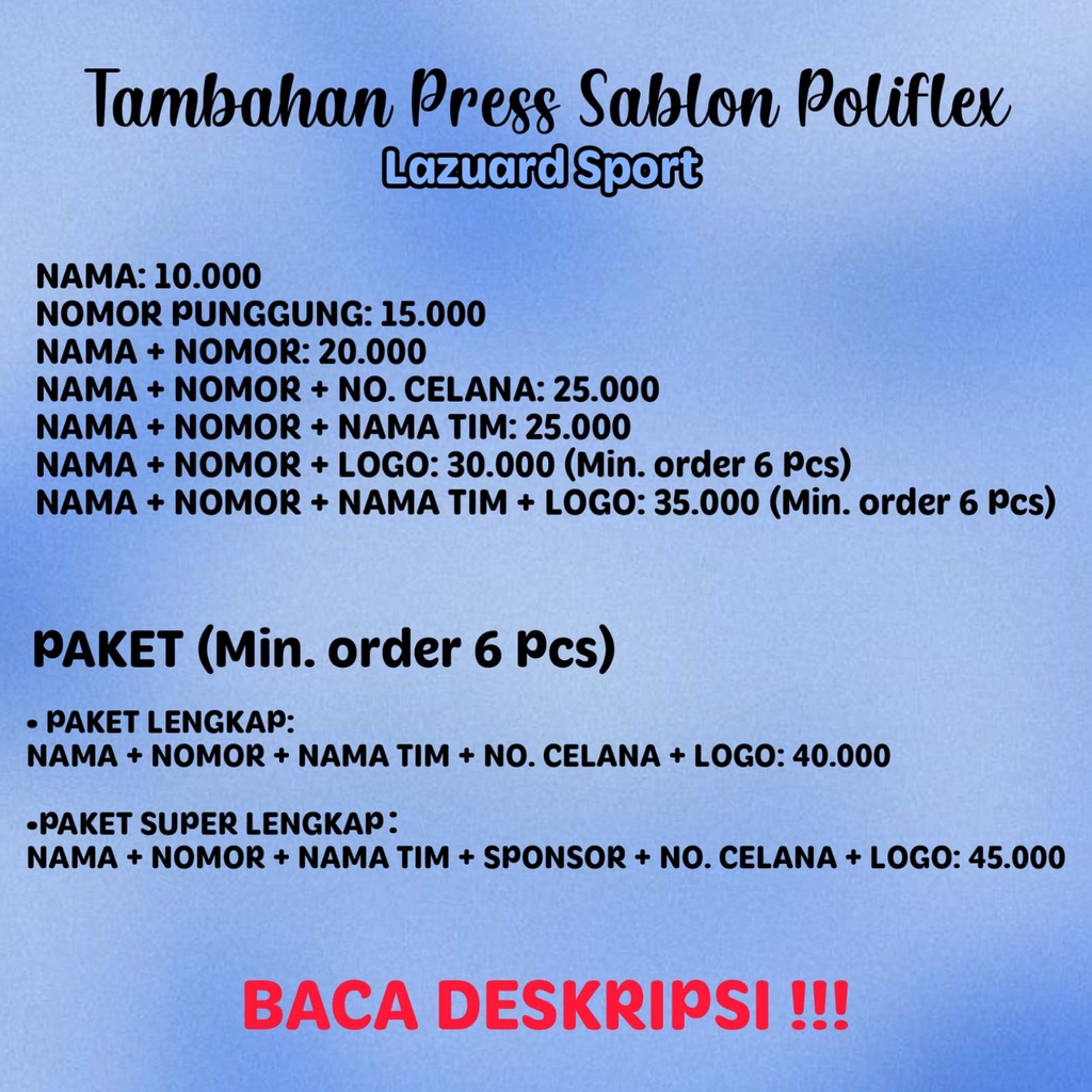 

TAMBAHAN PRESS NAMA NOMOR (Tidak Bisa COD)