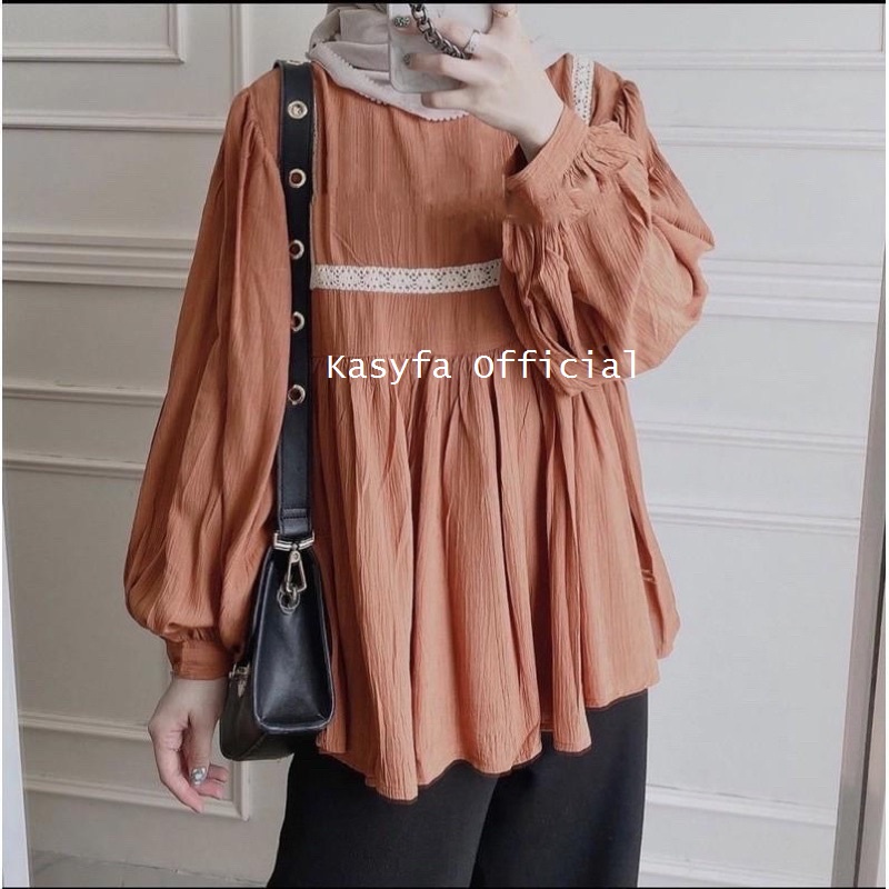 LUSIA BLOUSE CRINCLE KOMBI RENDA