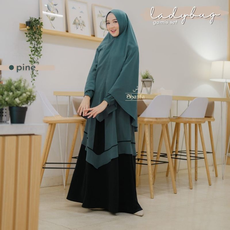 GAMIS SET LADY BUG BY SHAZFA | SHAZFA HIJAB | GAMIS SET WOLFIS | GAMIS WOLFIS PREMIUM | GAMIS MURAH 