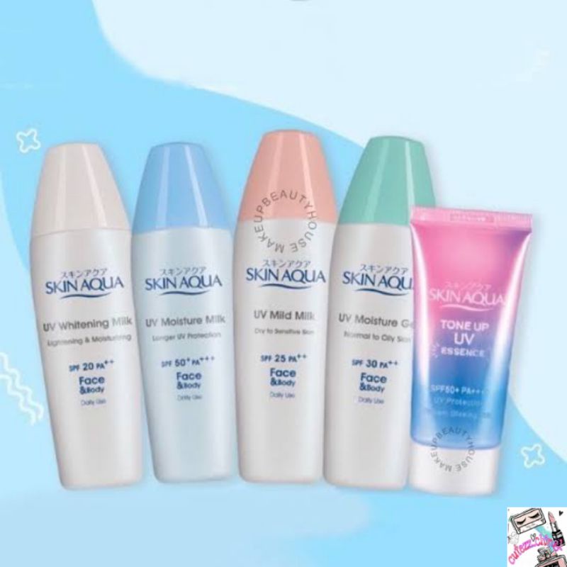 ☃Cutezz_Ching1☃Skin Aqua Series♡Tone Up UV Essence♡UV Mild Milk SPF 25♡UV Moisture Milk SPF 50♡UV Moisture Gel SPF 30♡ UV Whitening Milk SPF 20♡