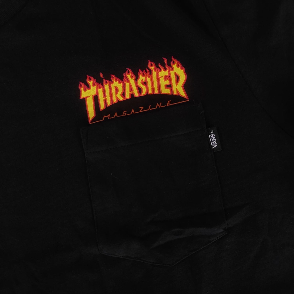 KAOS TSHIRT VANS X THRASHER HITAM ORIGINAL BAJU PRIA VANS AUTHENTIC  BAJU DISTRO VANS BNWT KAOS COWOK CASUAL SANTAI