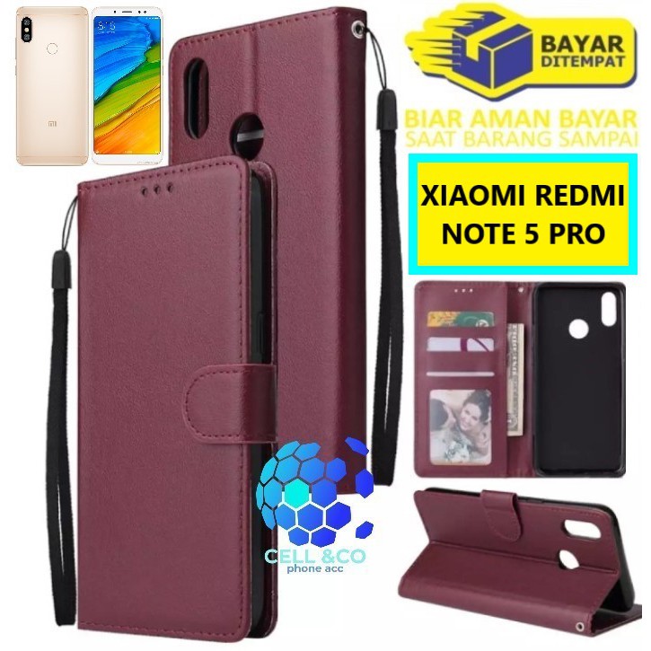 Flip cover XIAOMI REDMI NOTE 5 PRO Flip case buka tutup kesing hp casing flip case leather wallet