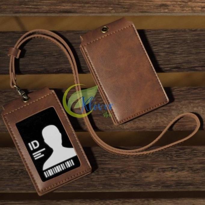 

,,,,,,,] Card Holder Front Id Card Kalung Holder Name Tag Kulit Souvenir