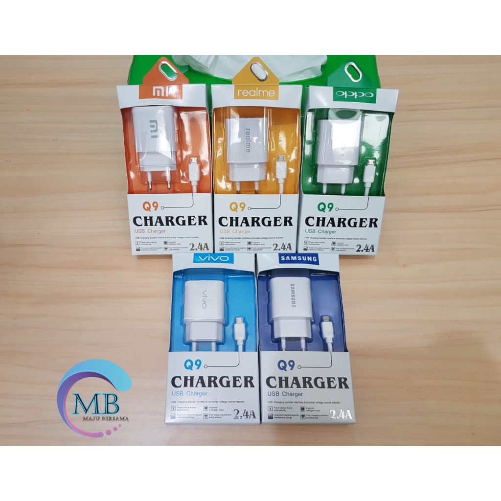 BM007 Q9 Charger Cashan Samsung oppo Vivo realme xiaomi original 2.4A anti meledak pengisian cepat MB640