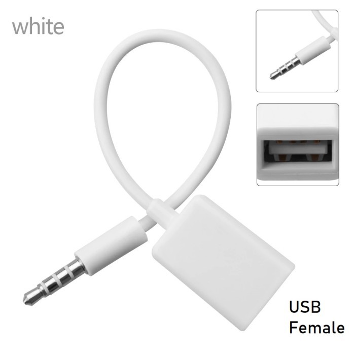 AUDIO KABEL AUX JEK 3.5mm GARIS 3 TRRS TO USB FEMALE adapter