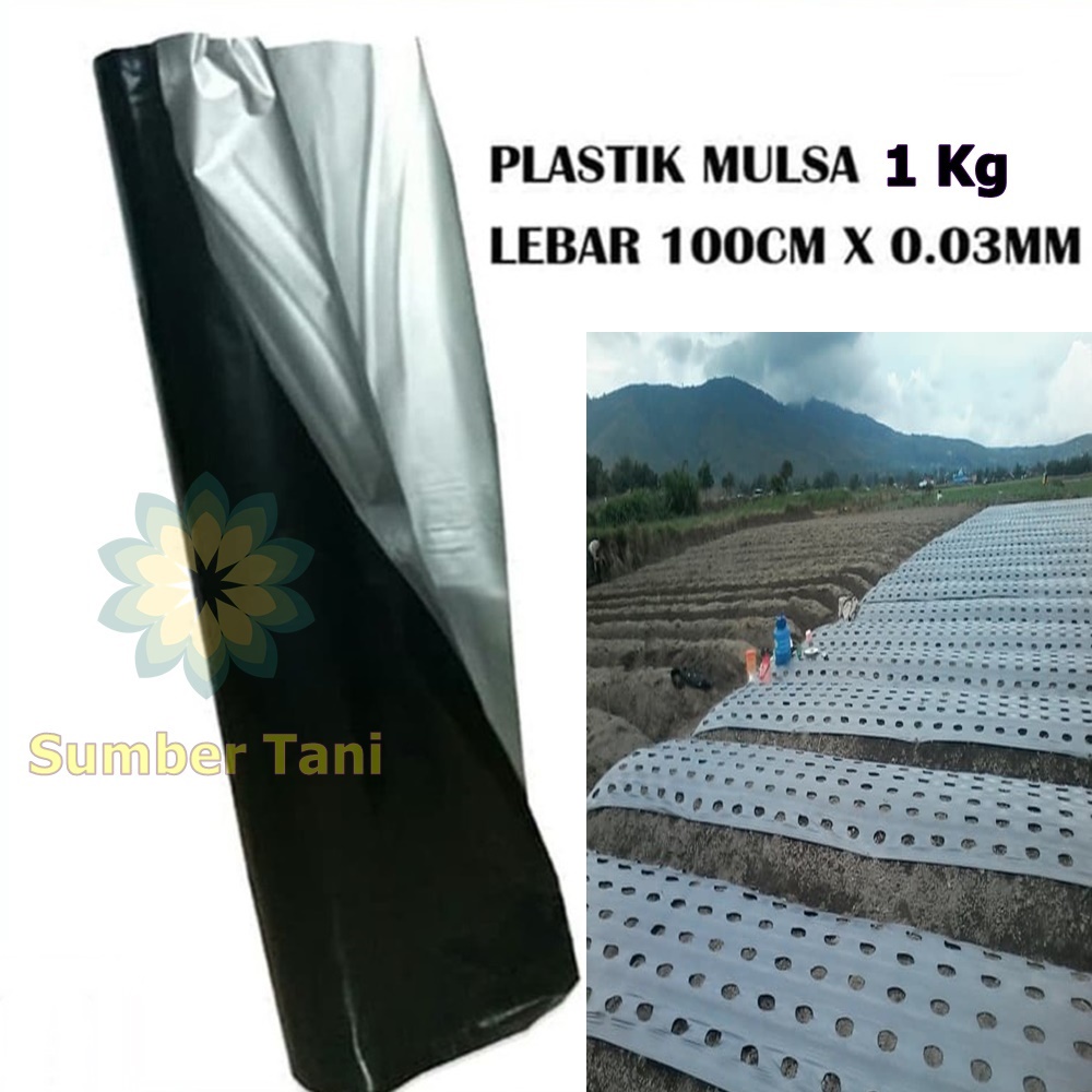 Plastik Mulsa 100 Cm Tebal 0.35 mm Mulsa Hitam Perak
