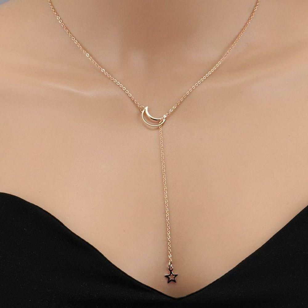 R-flower Women Choker Kalung Kerah Rantai Panjang Simple