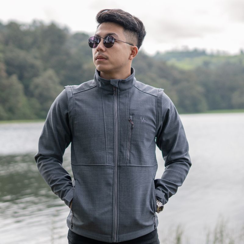 Jaket rompi 2in1 Softshell Mountaingeer Luxury - jaket outdoor - jaket riding - jaket motor - jaket 