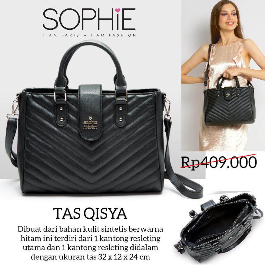 TAS QISYA SOPHIE MARTIN PARIS PROMO TAS SOPHIE PARIS WANITA BLACKY LIANA DELION ZATANA