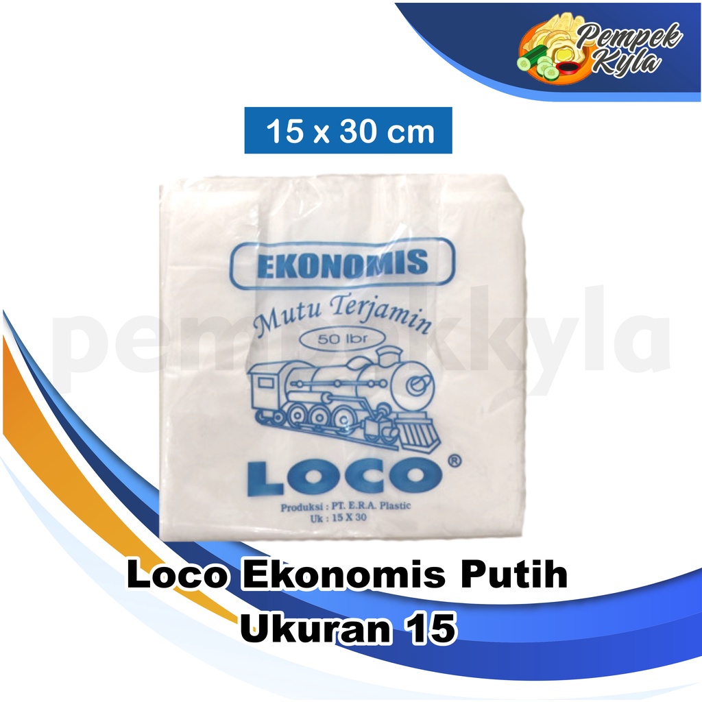 Kantong Plastik Kresek Loco Ekonomis 15 x 30 Putih isi 50 lembar