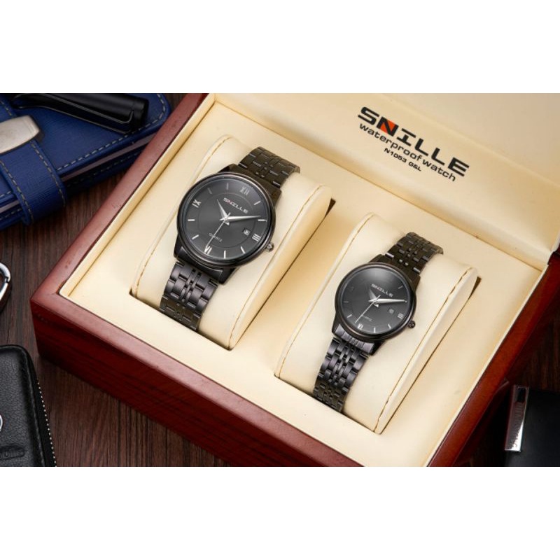 Snille ( bahan stainless steel ) Original MA - A1  Jam Tangan Pria &amp; Wanita. ( Tahan Air )