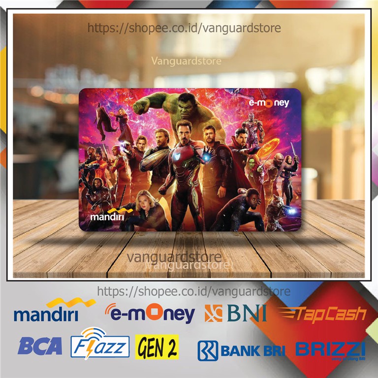 KARTU E MONEY E TOLL SUPERHERO AVENGERS ENDGAME ANIME 8 EMONEY MANDIRI FLAZZ TAPCASH BRIZZI