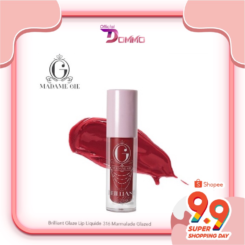 DOMMO - D8031 Madame Gie Brilliant Glaze Lip Liquide - MakeUp Lip Gloss Lipstik