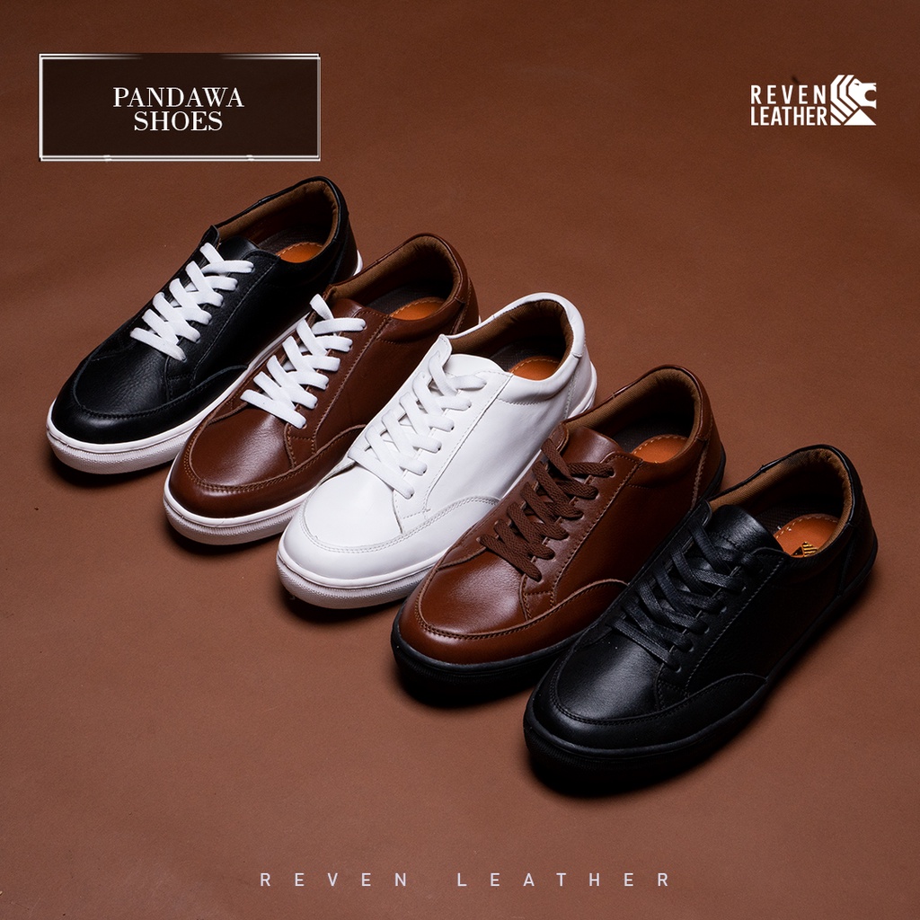 Sepatu Casual Pria Sneakers Formal Kasual Santai Polos Kerja Ori Pria Cowok Kulit Sapi Asli Original