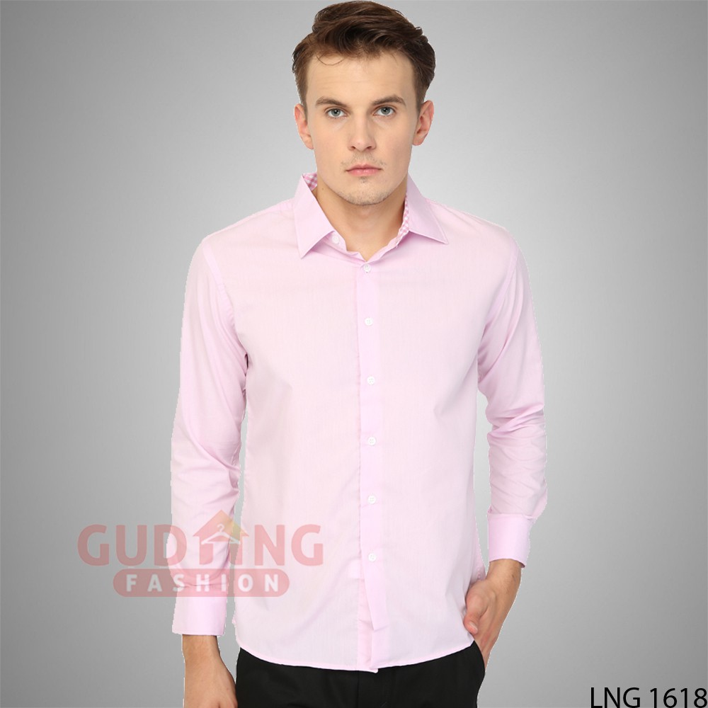 Kemeja Lengan Panjang Polos Slim Fit  - LNG 1618