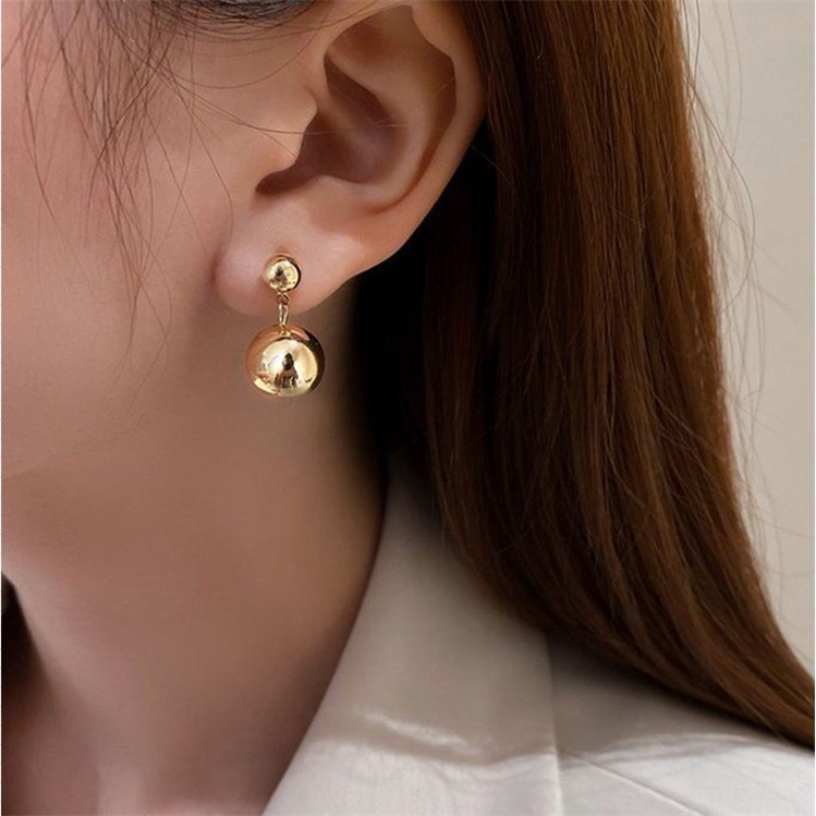 Anting Klip Tanpa Tindik Lapis Emas Dengan Mutiara Imitasi Untuk Wanita