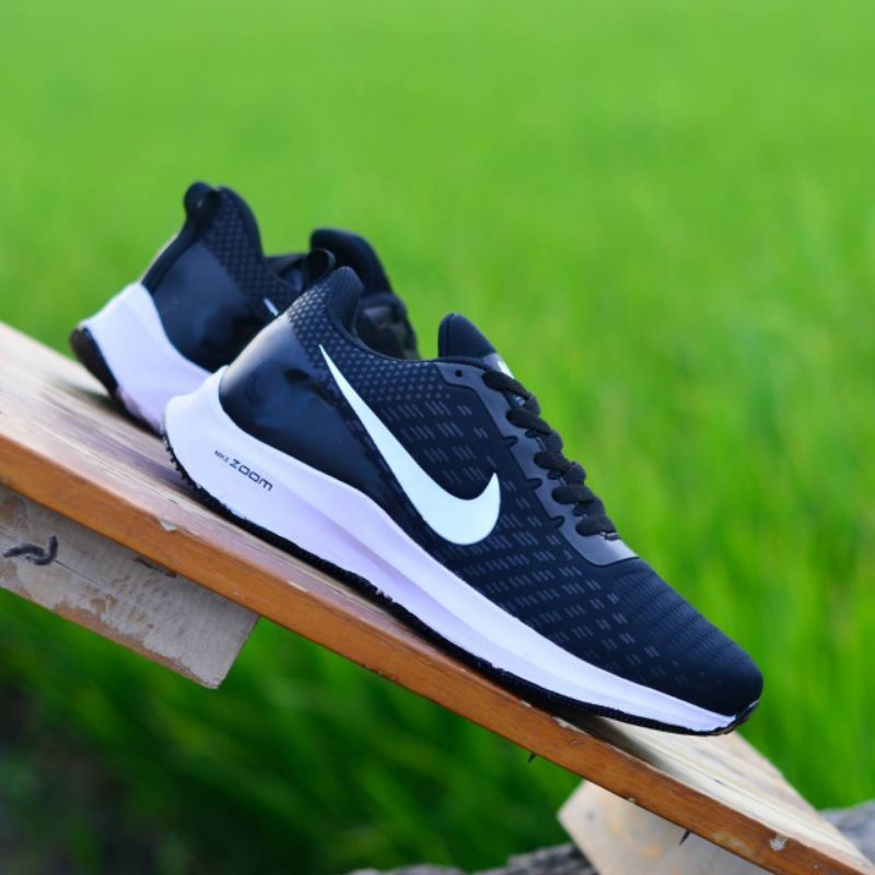 100% PREMIUM Sepatu Nike Zoom Running Pegasus Turbo 35 React Sport Men Hitam Putih Hijau High BW