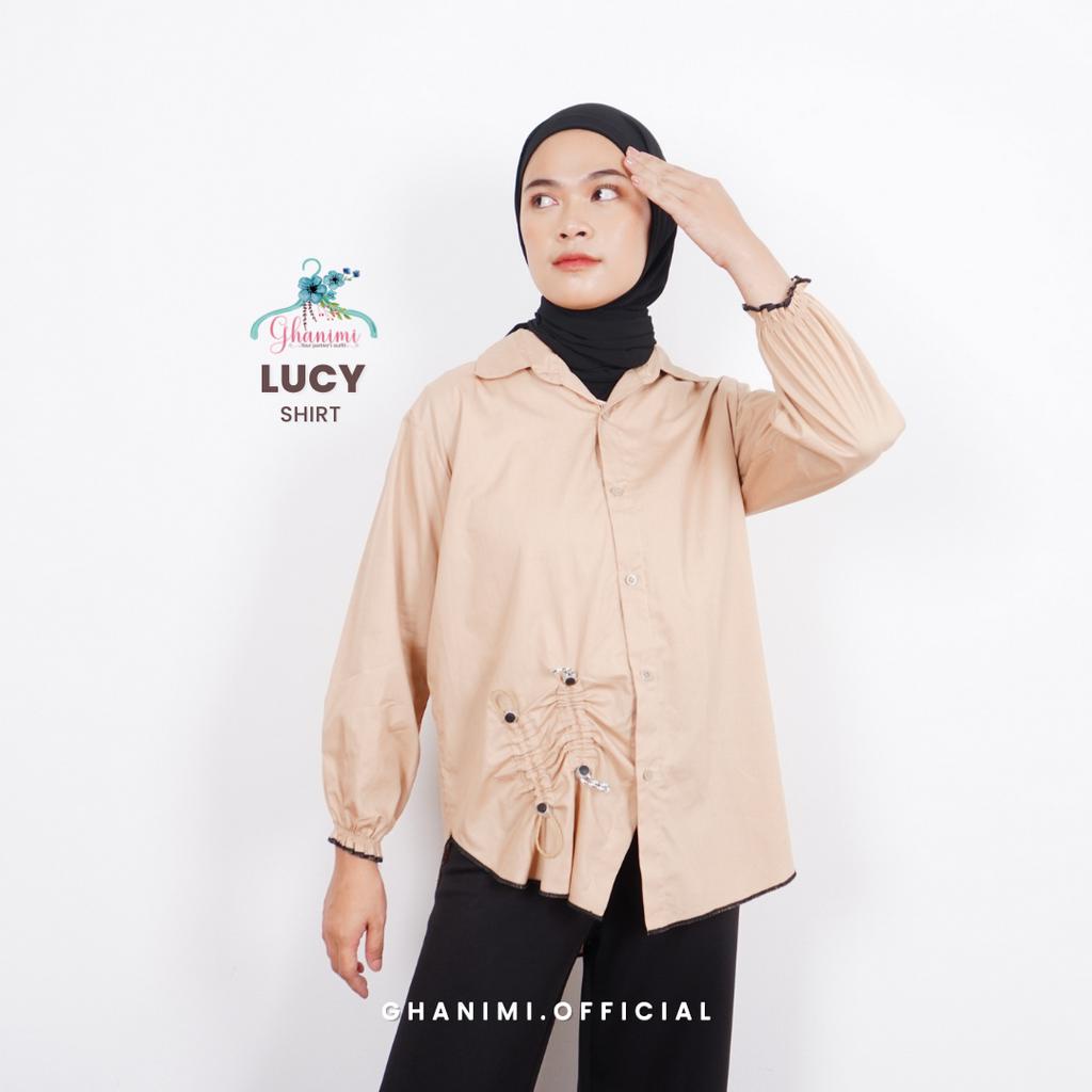 Ghanimi - Lucy Shirt / Kemeja Polos Unik / Kemeja Kerja / Atasan Kerja / Baju Kerja / Kemeja Polos / Kemeja Casual Formal / Kemeja Timeless / Kemeja Unik / Kemeja Serut / Kemeja Katun