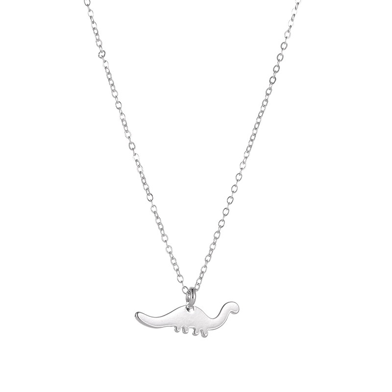 Creative rose gold dinosaur necklace fashion personality style alloy plating pendant