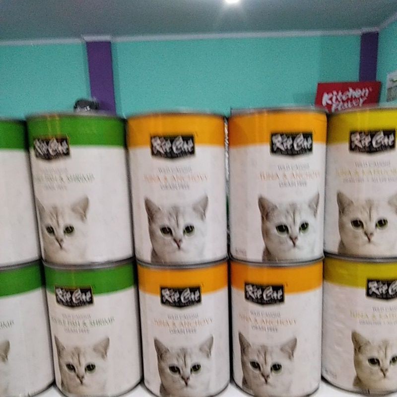 wet food Kit Cat Kaleng 400 gram all Varian makanan kucing