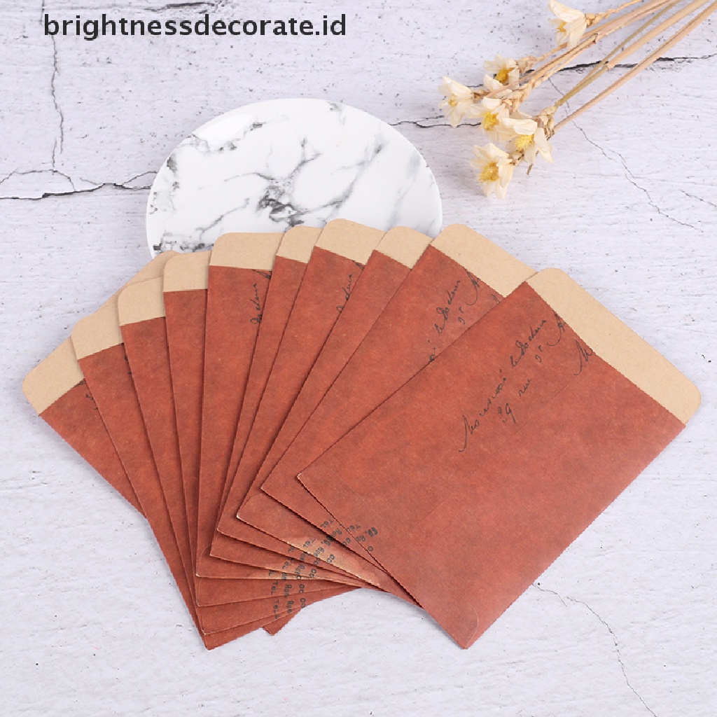 [birth] 10PCS Kraft Paper Envelope Vintage Letter Print Western Retro Package Photo [ID]