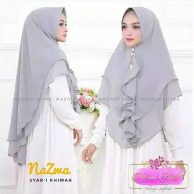 JILBAB KHIMAR SYARI NAZWA 2 LAYER CERUTY | Shopee Indonesia