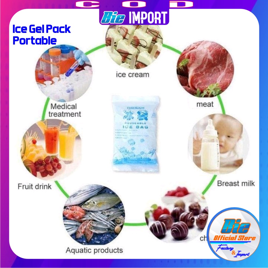 Ice Gel Pack Portable / Pendingin Makanan dan Minuman Impor Best Seller