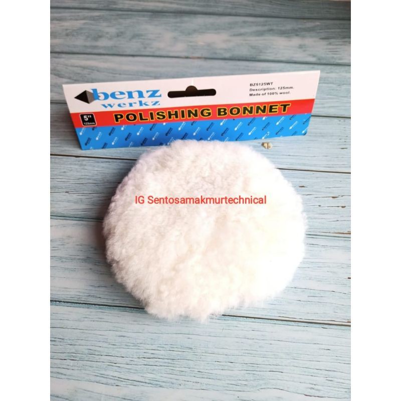 BENZ 5&quot; Kain Wool Polishing Ball Net Bonnet Bulu Domba Polish 5 Inchi