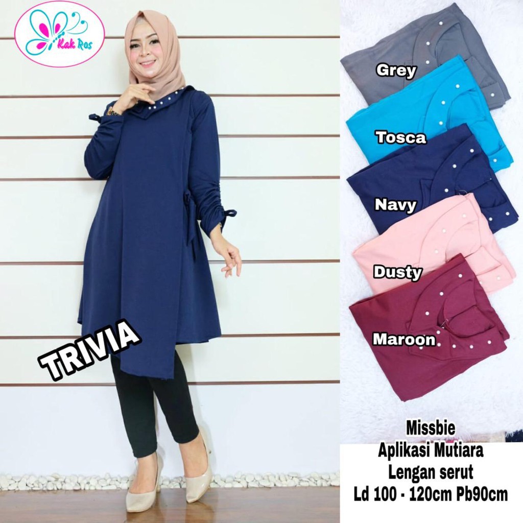 trivia tunik | tunic Girls Muslim Casual