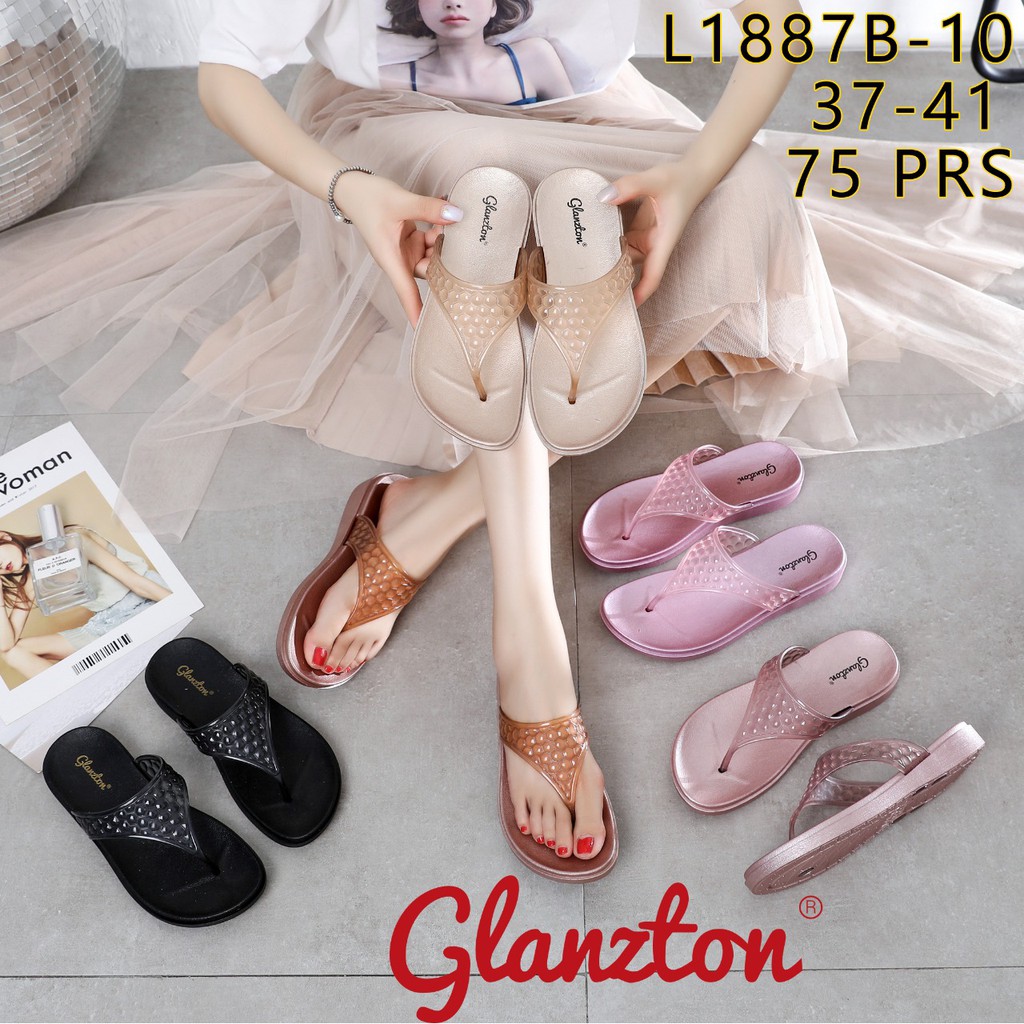 Sandal Jepit Wanita Sendal Jelly L1887B-10 Merk Glanzton