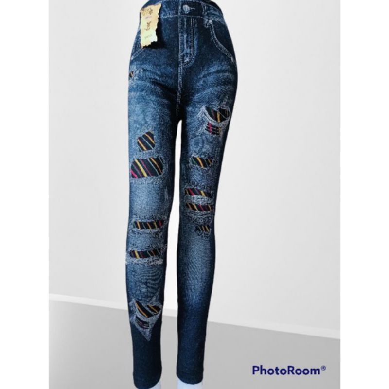 Celana legging denim jeans fashion / legging denim import