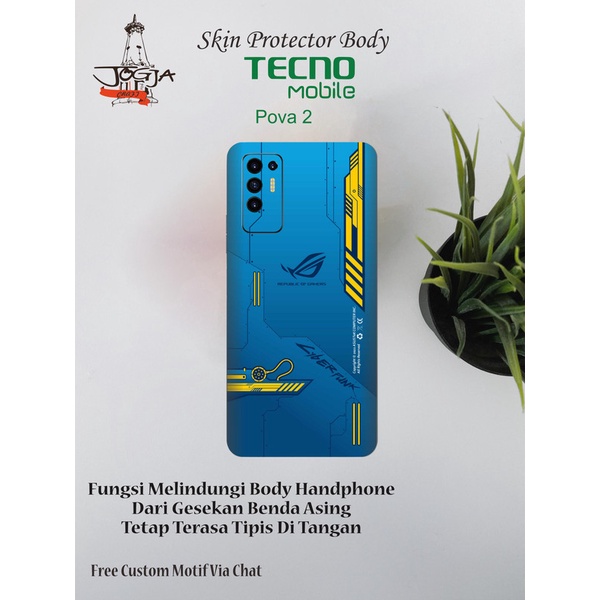 Dapat 2pcs Garskin HP Tecno Pova 2 Motif rog 2 - Free custom Motif