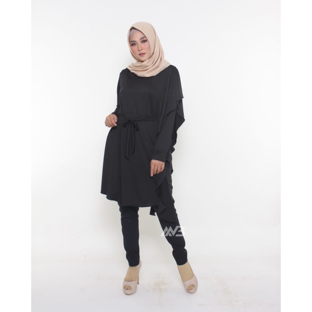 BEFAST - ZEC OOTD Tunik LISSYA / Tunik T9 Black Jumbo HARGA PROMO HARGA MODAL TOP BANTING HARGA / Tunik Terlaris / Tunik Wanita Casual / Tunik Polos / Tunik Warna Hitam / Tunik Lengan Panjang