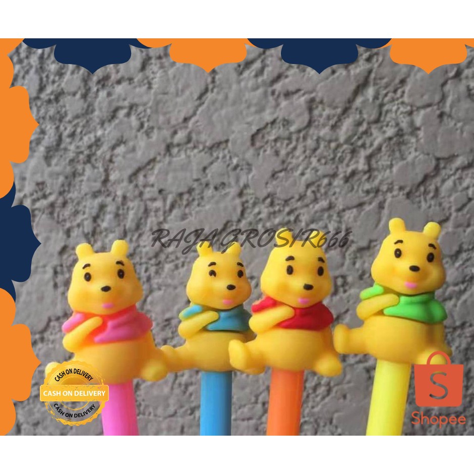 

pulpen pen pena gel karakter winnie the pooh alat tulis stationary termurah ballpoint