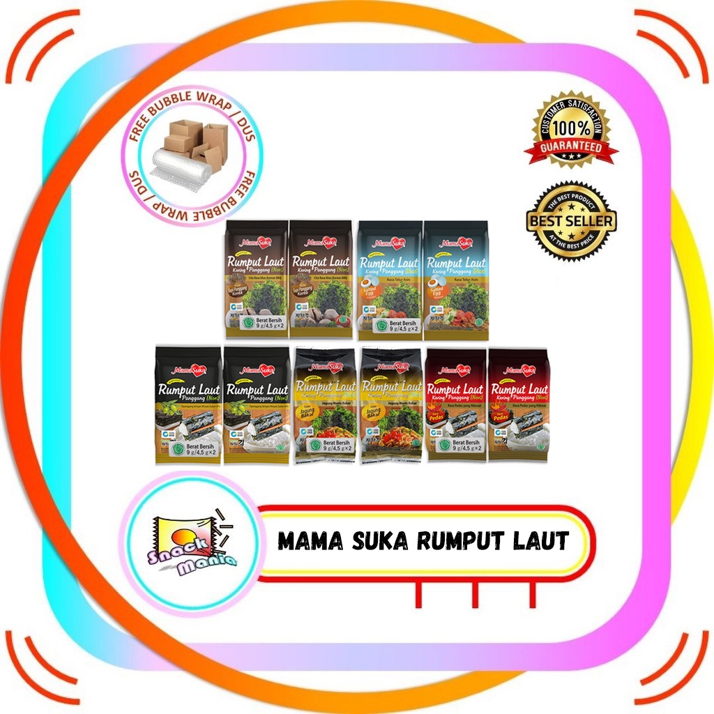 

MAMA SUKA Rumput Laut Nori 2 Packs BBQ Jagung Bakar Pedas Salted Egg Spicy Original MamaSuka