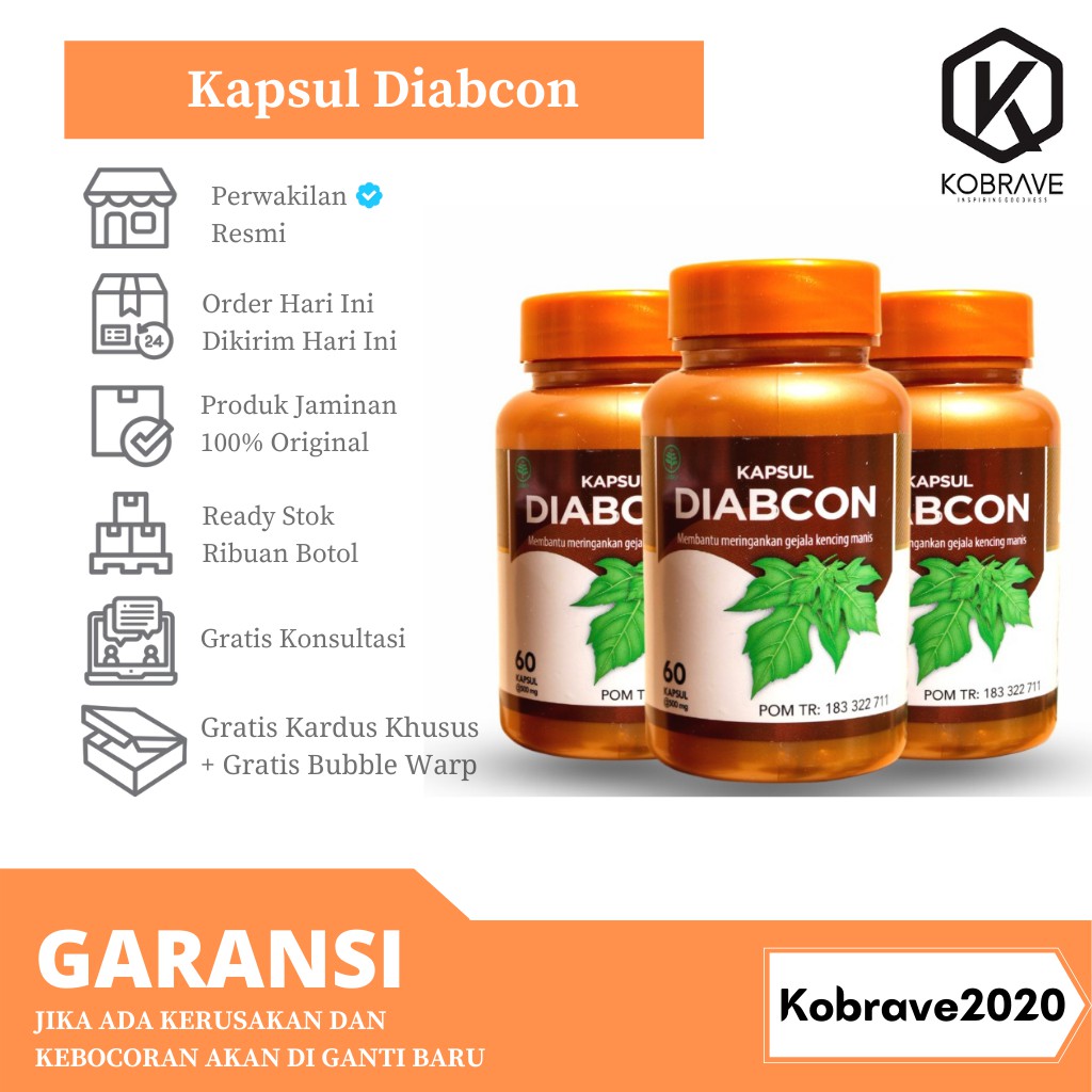 ORIGINAL Kapsul Diabcon Obat Gula Darah Tinggi, Atasi Diabetes Kencing Manis Terbaik