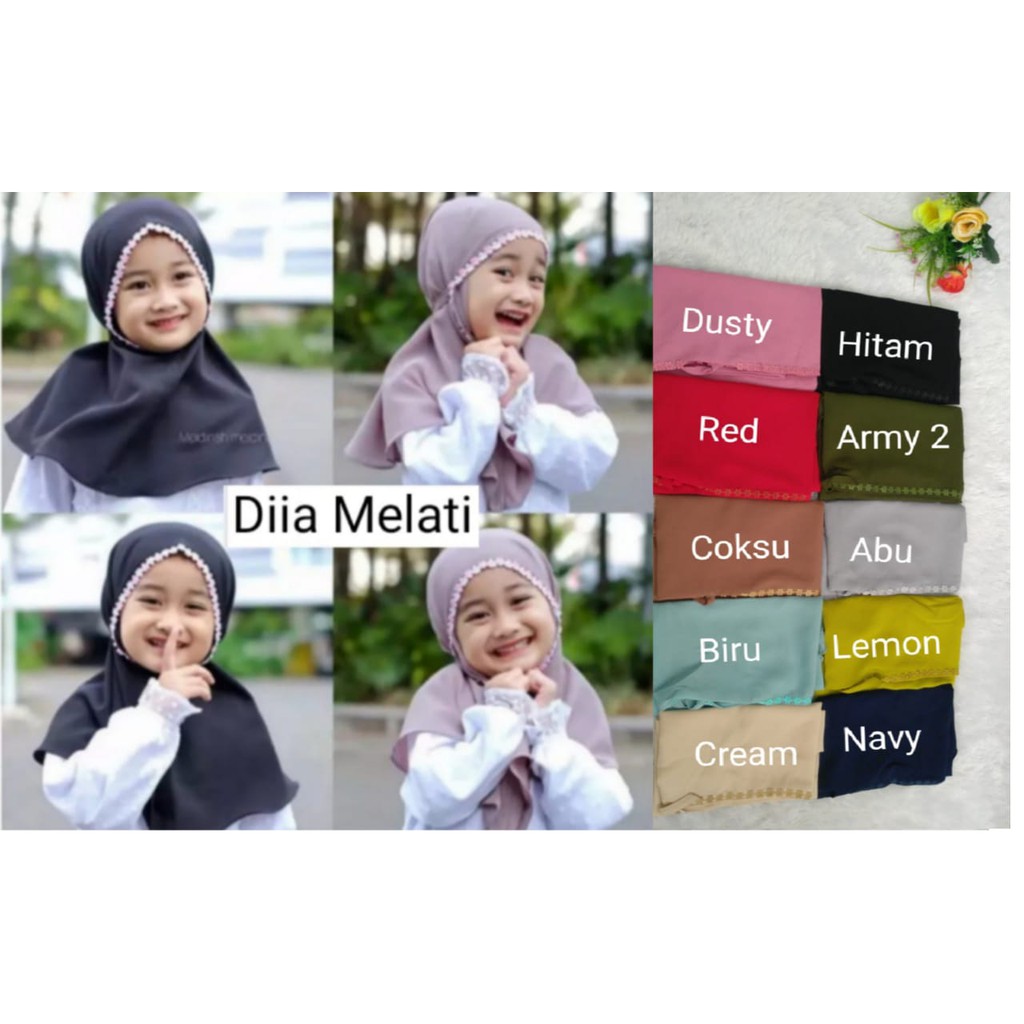 HIJAB BERGO MARYAM RENDA ANAK BAHAN DIAMOND PREMIUM EST. 1-4 TAHUN ORI ALIN DAN DIIA