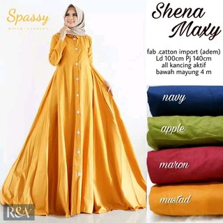  Baju  gamis wanita muslimah syari dewasa  Dress Shena Maxy 