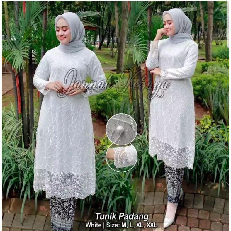 Kk Tunik Putih Modern 2024//Baju kebaya putih Original//Atasan Tunik //Seragam Pesta//baju kurung pu