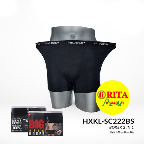 Hicoop HXKL-SC222 Big Size Boxer 2 in 1 Celana Dalam Pria Boxer Big Size
