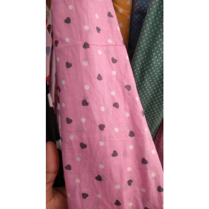 Kain Katun Motif Polkadot &amp; Hati