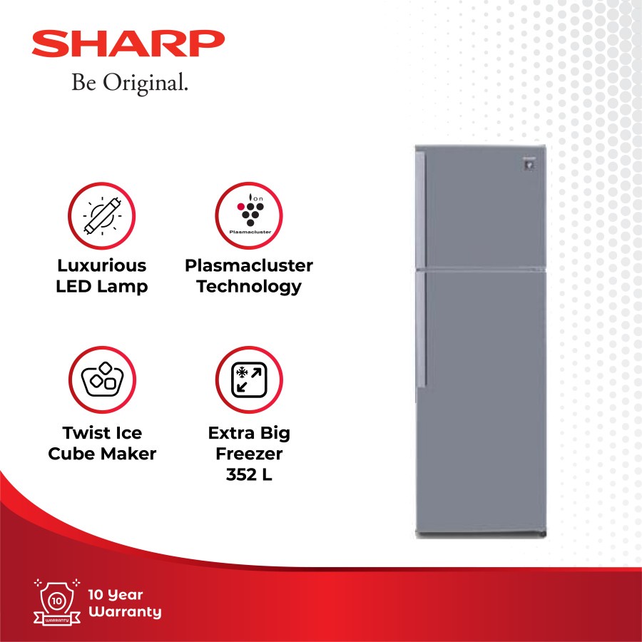 Sharp Kulkas 2 Pintu Plasmacluster SJ-450GP