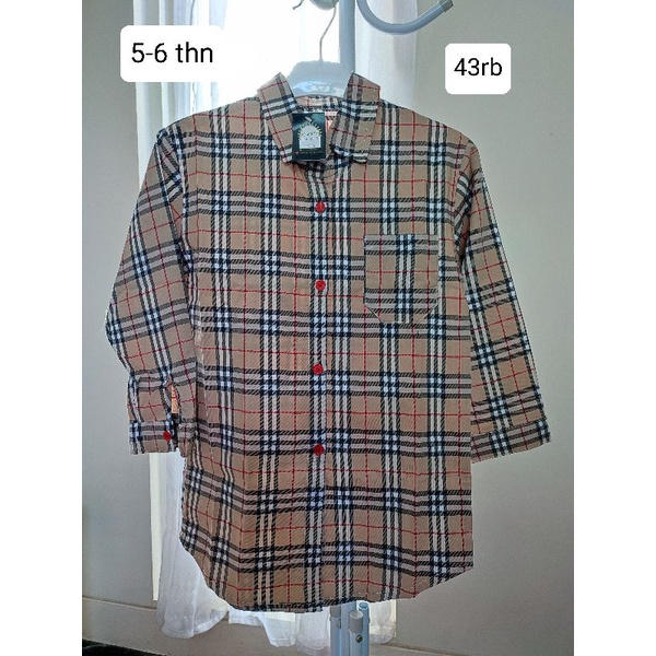 Tunik Anak 4 Tahun Katun Motif Burberi