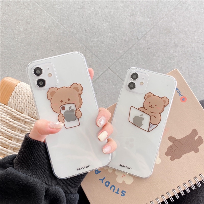 Working Bear Transparan Bening Softcase Polos for iphone XS XS Max XR 11 Pro Max 12 Pro Max 13 Pro Max