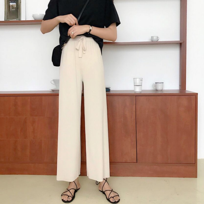 Flash Sale - Celana Korea High Waist Pants Kulot Korean Long Pants Tebel Celana Wanita Premium