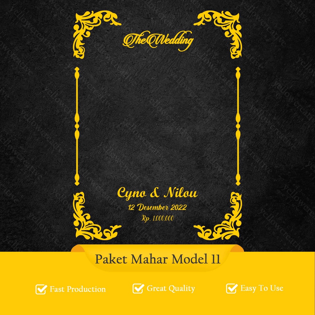 1 Set Dekorasi Mahar Akrilik Emas/Silver Dan Plywood 1 Set Dekorasi Mahar Akrilik Emas/Silver dan Pl