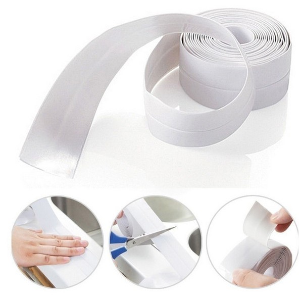 Tape Stiker Dinding Bahan PVC Lebar 2.2cm / 3.8cm Tahan Air Dan Jamur Ukuran 1m Untuk Kamar Mandi / Dapur