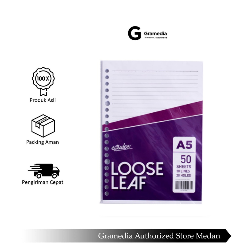 

Gramedia Medan - Estudee Loose Leaf Garis A5-50